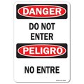 Signmission Safety Sign, OSHA Danger, 3.5" Height, 5" Width, Do Not Enter Bilingual, Landscape, 10PK OS-DS-D-35-L-19328-10PK